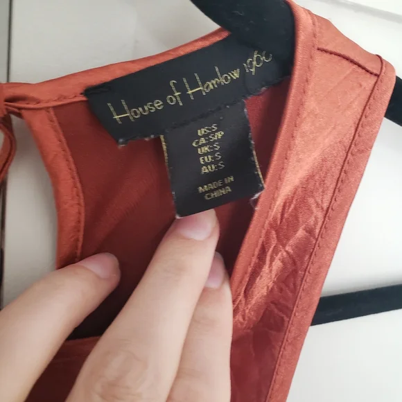 House of Harlow 1960 Copper Silky Midi/Maxi Slip Dress Small - Picture 7 of 13